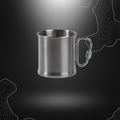 Aluminium Mil-Tec tasse de 250ml avec mousqueton carabiner, hauteur de 7,8 cm, diamètre de 7,6 cm et poids de 90 g