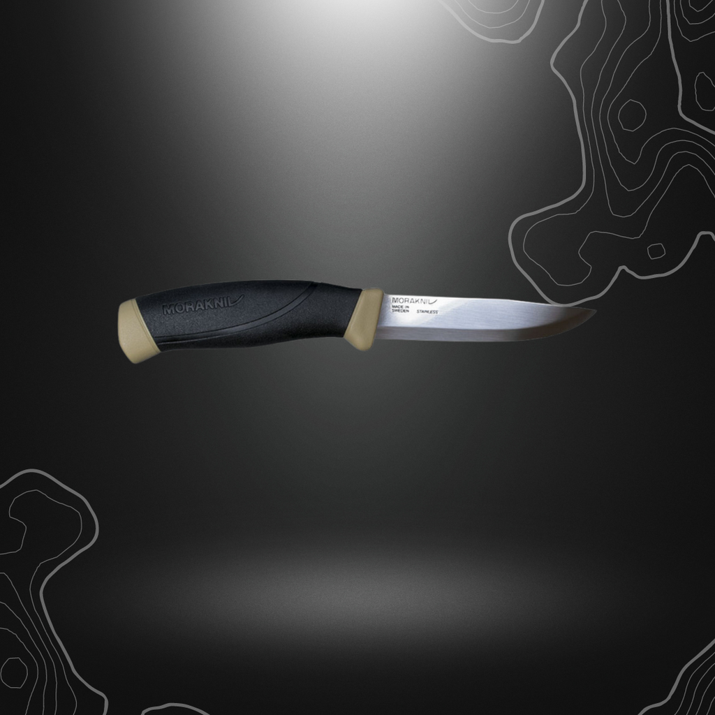 Poignard Morakniv Companion 13166 noir et sable avec manche en gomme et lame en acier inoxydable
