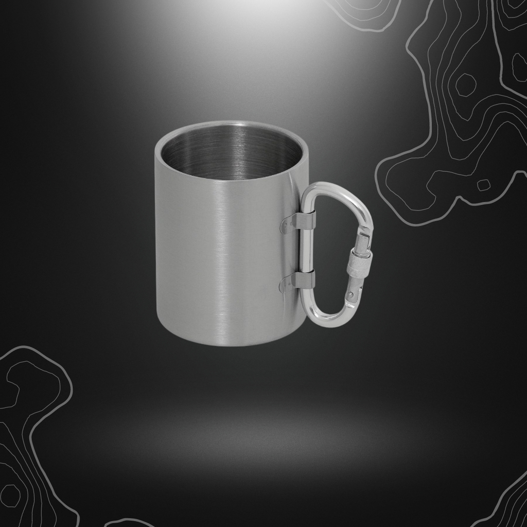 Acier inoxydable 300ml Fox Outdoor tasse mousqueton avec poignée pliable
