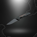 Balise alt : Couteau pliant allemand Böker Plus Gemini NGA en version Black Coyote, avec manche noir et marron en GFN et lame robuste en acier D2