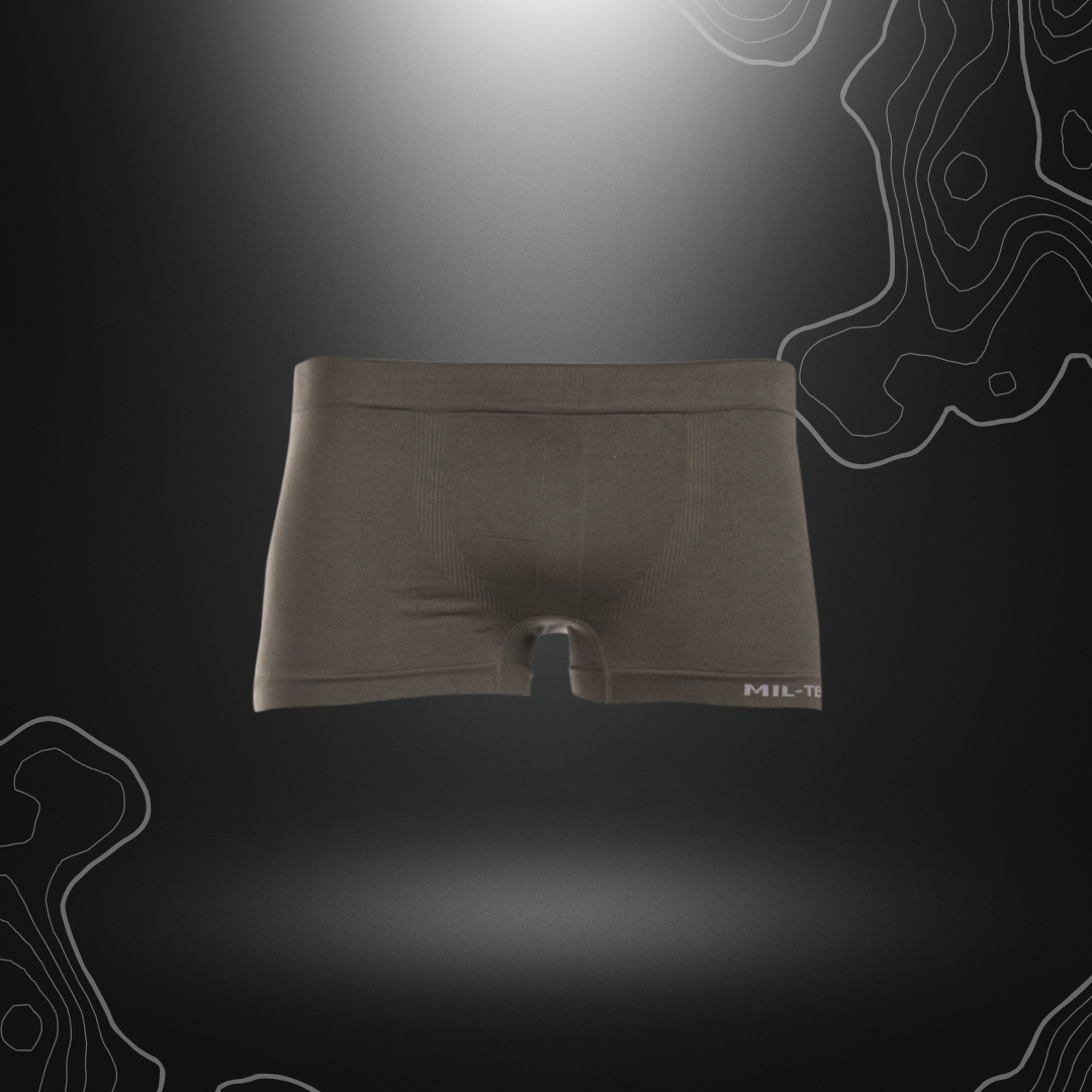 Boxer sport vert olive Mil-Tec en nylon élasthanne, confortable, moulant et facile à entretenir