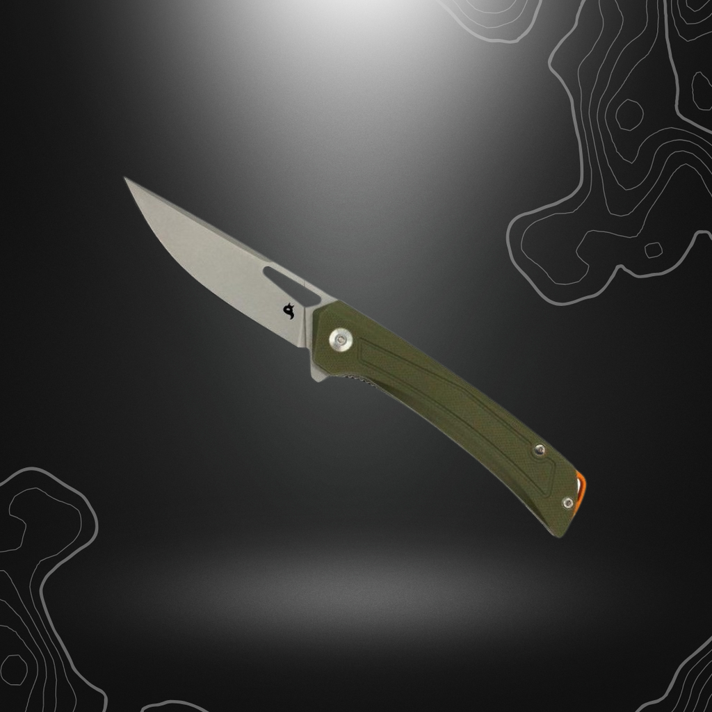 BlackFox Sneaky pliant EDC avec manche G10 vert et lame en acier D2 bead-blasted