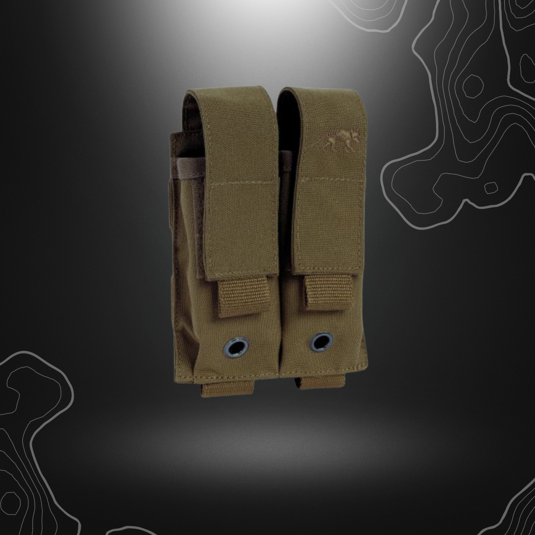 Porte chargeur double TT DBL PISTOL MAG MKII de TASMANIAN TIGER pour pistolets HK, P8, Glock, Sig, Beretta M9 avec système d'attache MOLLE