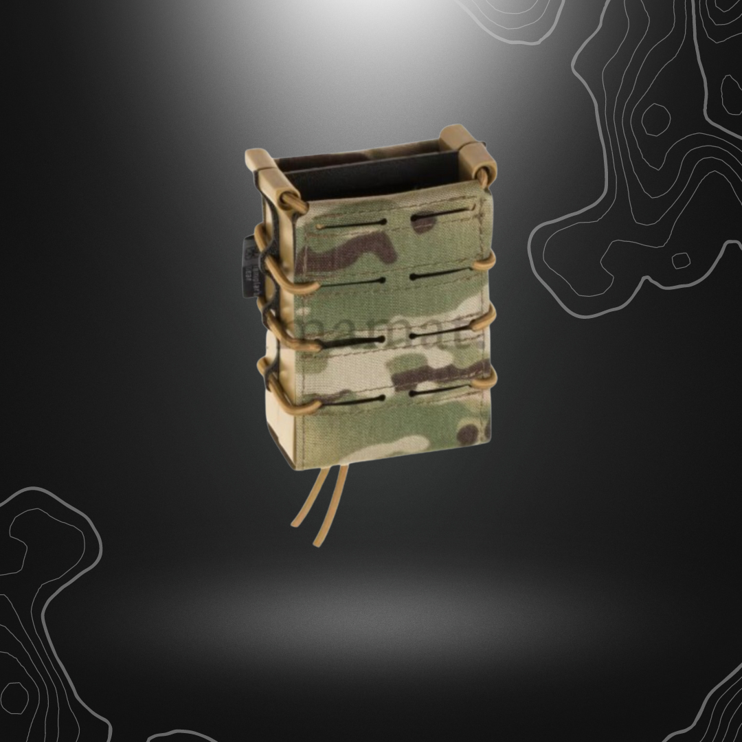Porte-chargeurs double fusil 5.56 Multicam de Templar's Gear, pochette ultralégère en Cordura 500D avec système PALS/Molle et panneau arrière en 1000