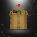 Poche Molle premiers secours IFAK Coyote - MFH avec système Molle latéral, sangle de sécurité réglable, poignée de transport et plusieurs poches internes, en polyester 100%