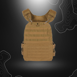 Gilet de combat SMB Laser Cut Coyote de la marque MFH, léger et confortable avec système de largage, rembourrage aux épaules, poitrine et dos, bandes élastiques et réglables,