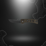 Couteau pliant QSP Unicorn avec lame noire en acier 14C28N et manche en micarta marron