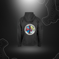 Sweat noir à capuche et zip 'Wallis' avec multiples poches et surface velcro pour patchs