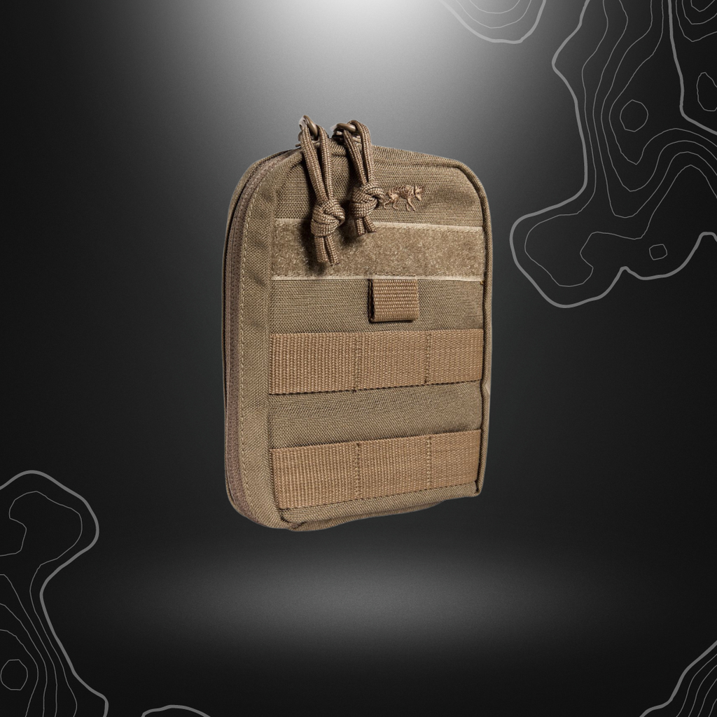 Poche médicale TT TAC POUCH 1 TREMA en Cordura 700 deniers de couleur coyote, de la marque Tasmanian Tiger, dimensions 16x12x4cm, poids 145g