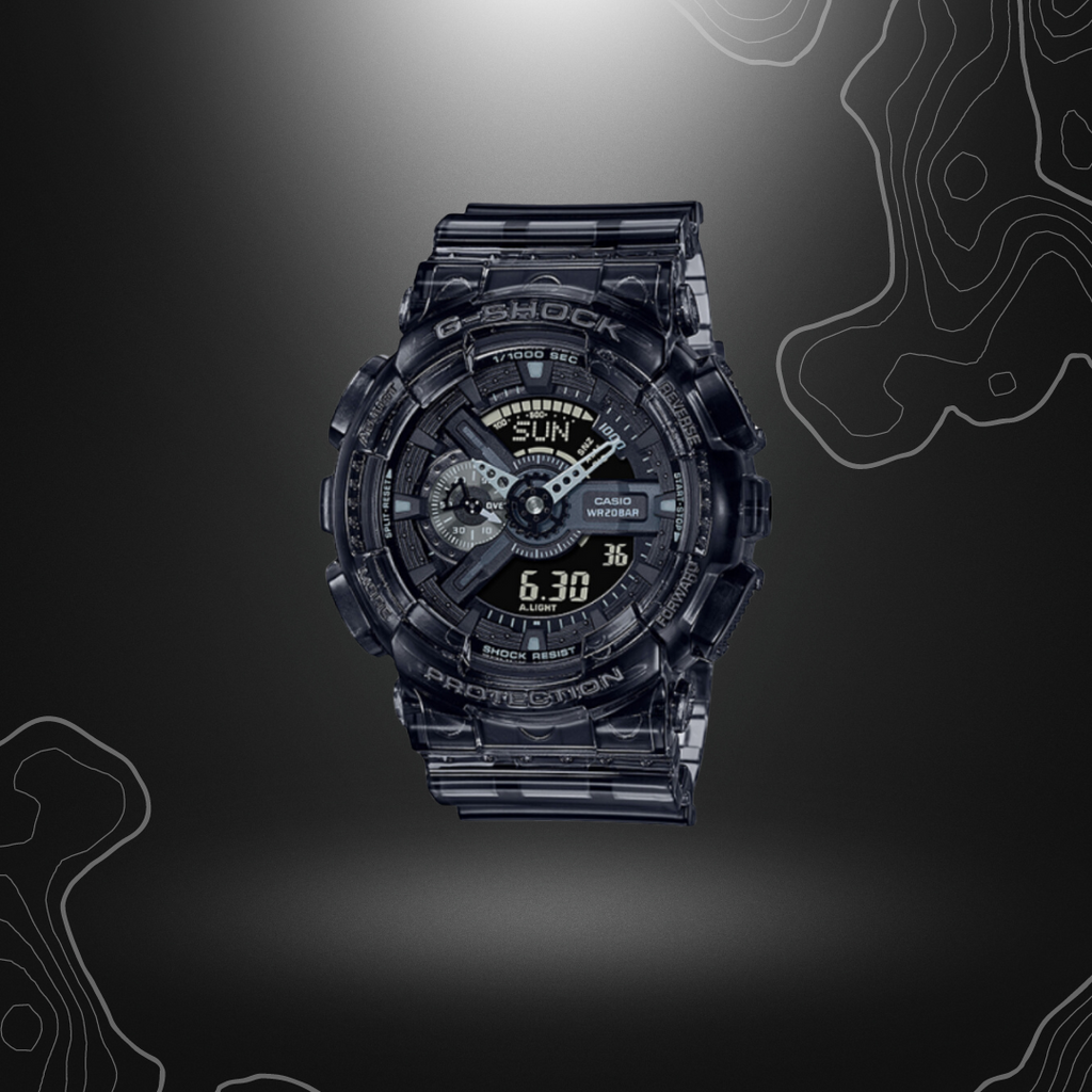 Montre G-Shock GA-110SKE-8AER noir de Casio avec une structure en résine translucide