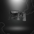 Jumelles Militaires Mil-Tec 7x50 gainées en caoutchouc noir avec étui en nylon, hauteur 18cm, largeur 19cm, diamètre d'objectif 50mm,