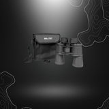 Jumelles Militaires Mil-Tec 7x50 gainées en caoutchouc noir avec étui en nylon, hauteur 18cm, largeur 19cm, diamètre d'objectif 50mm,