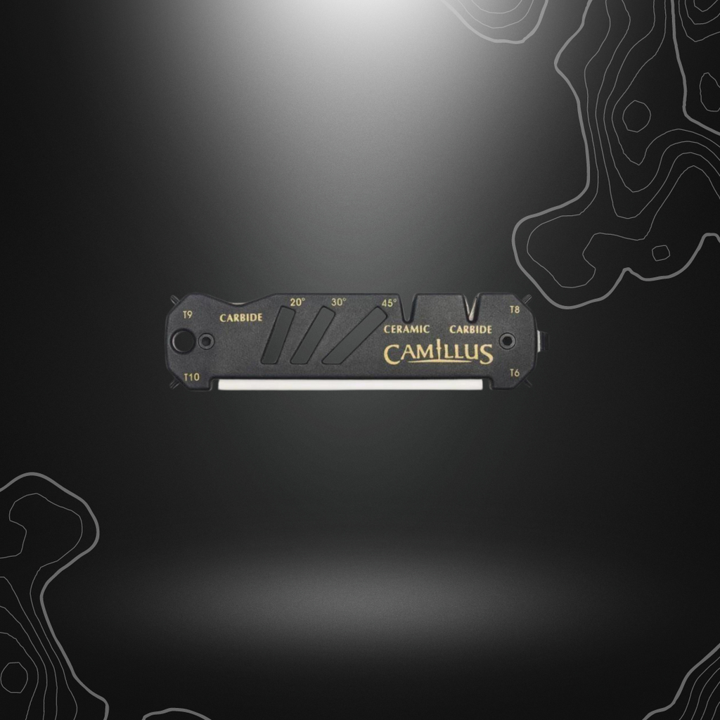 Affûteur céramique et carbure polyvalent de Camillus, idéal pour couteaux, ciseaux et hameçons