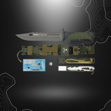 K25 Thunder I 32019 couteau de survie tactique vert olive avec lame en acier et manche en caoutchouc