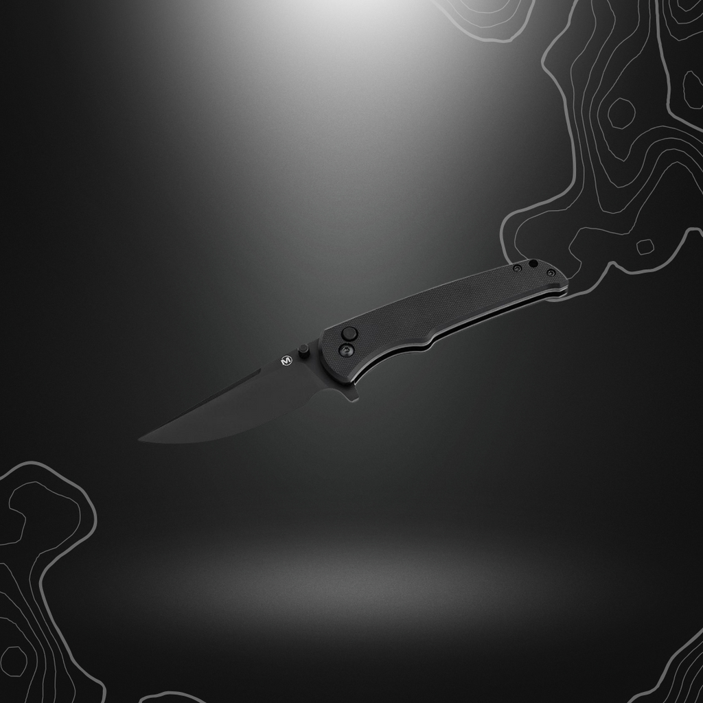 Couteau pliant Böker Magnum Blackjay noir avec lame en acier inoxydable et manche ergonomique en G10