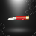 Couteau pliant forme de cartouche rouge, manche 6,5 cm, lame en inox