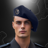 Beret alpin bleu marine en laine 100%, sans doublure, diamètre 31 cm