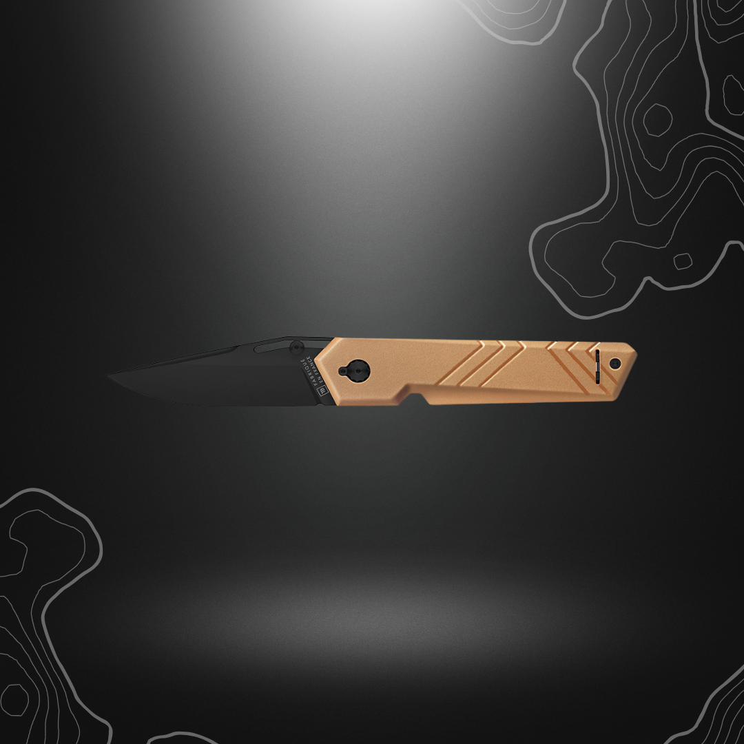 Unboxer Vengeur Tan, couteau pliant fabriqué en France par Tarrerias-Bonjean, léger et discret avec mécanisme de verrouillage innovant