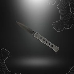 Alt text : Couteau de poche Herbertz 227815 avec lame noire en acier 420 et manche en métal de 15 cm
