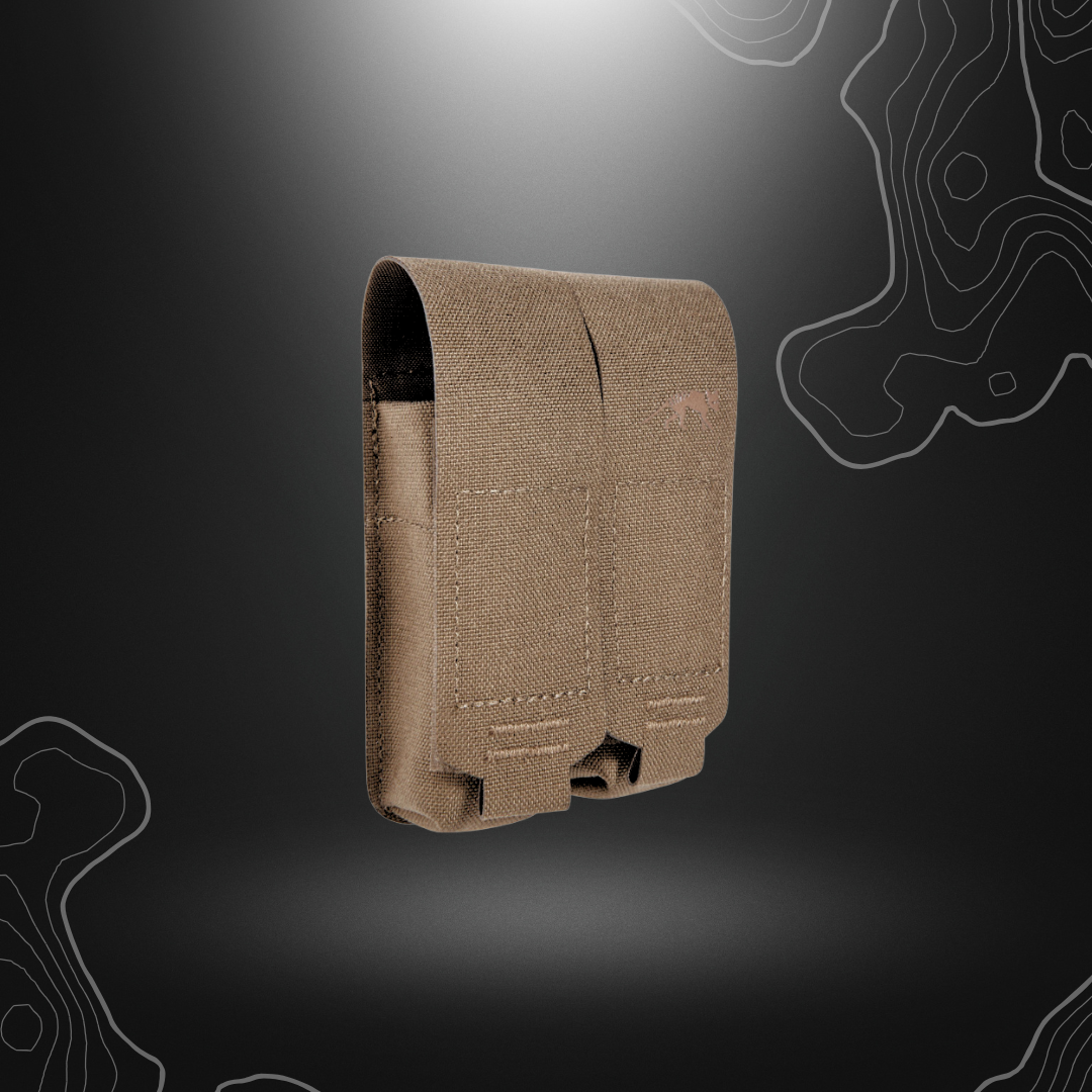 Porte chargeur double TASMANIAN TIGER TT DBL PISTOL MAG POUCH MKIII pour deux chargeurs pistolet, avec système d'attache MOLLE, en Cordura 700 den