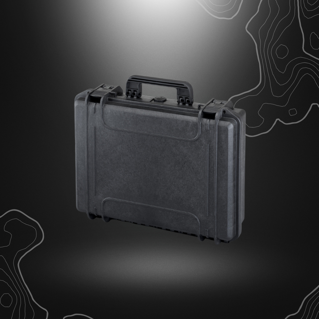 Valise de transport étanche MAX465 H125S en copolymère de polypropylène résistant aux chocs, étanche à l'eau et à la poussière, couleur noire