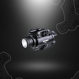 Lampe tactique Nextorch WL23 avec pointeur laser rouge pour arme de poing, éclairage blanc de 1300 lumens, alimentée par piles ou batteries rechargeables, résistante et étanche