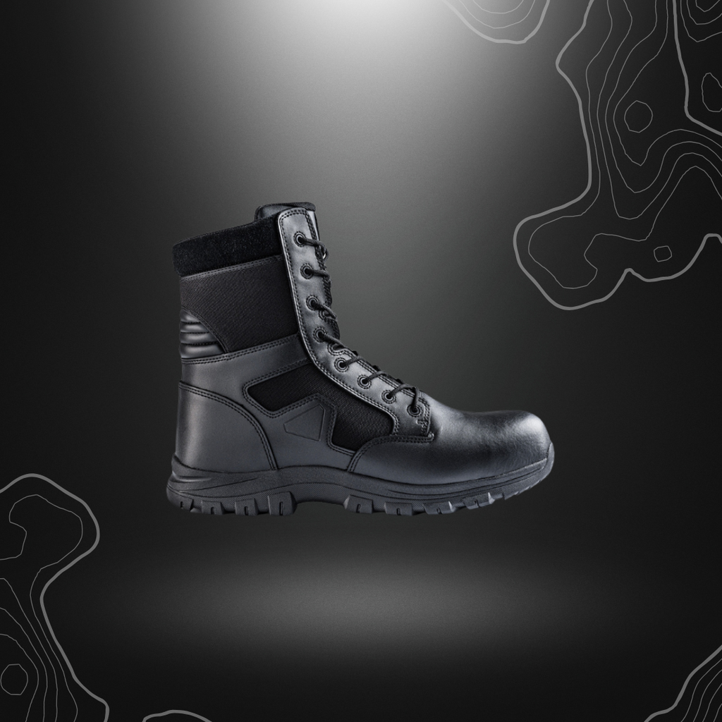 Chaussures Sécurité SÉCU-ONE 8 Zip TCP noires de A10 Equipment avec semelle extérieure GRIP-URBAN et intérieure ERGO-SOFT pour un confort optimal et une
