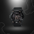 Montre G-Shock GW-7900B noire de Casio, résistante et solaire, avec cadran en verre minéral, boîtier et bracelet en résine, et diverses fonctionnalités comme