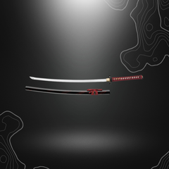 Katana décoratif Böker Magnum Red Samurai avec manche en peau de raie blanche et tressage rouge