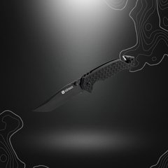 Robuste couteau pliant Böker Plus Dönges Basic Tactical avec lame Tanto en acier inoxydable, manche en aluminium anodisé et équipements d'urgence