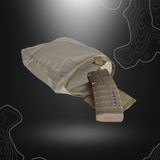 Poche de délestage TT Dump Pouch Light Coyote de Tasmanian Tiger, pochette de rangement pour chargeur vide avec système MOLLE, dimensions 10x10x1cm, poids 60g,