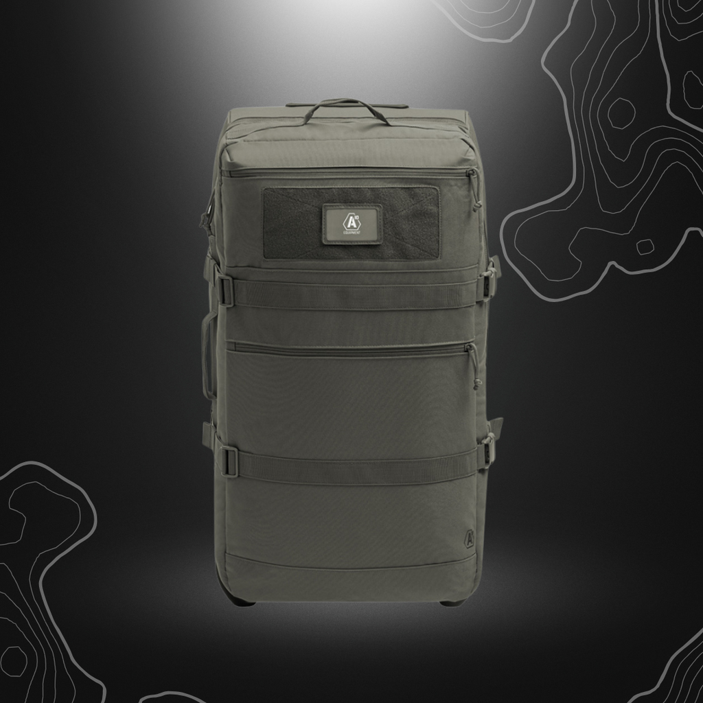Robuste sac de transport Transall 120L de A10 Equipment en polyester résistant, avec poignée télescopique et roues tout-terrain