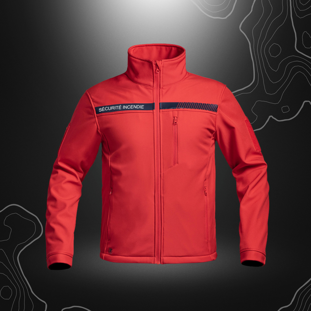 VESTE SOFTSHELL SÉCURITÉ INCENDIE ROUGE | A10 EQUIPMENT
