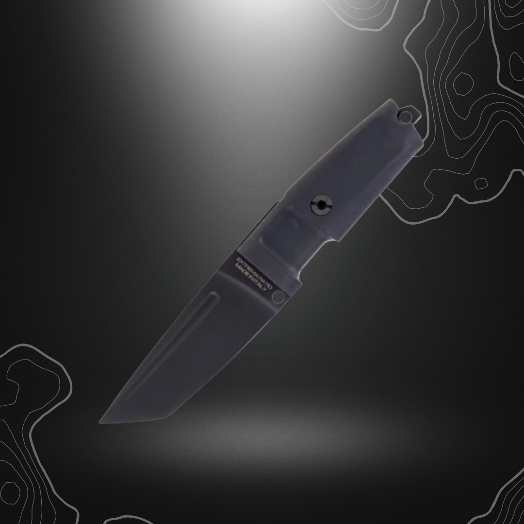 Extrema Ratio Couteau T4000 C Black avec lame fixe de 20,8 cm, manche en Forprène et étui nylon, fabriqué en Italie