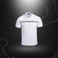 Image du polo blanc SÉCU-ONE pour sécurité privée, offrant résistance et fonctionnalité, disponible chez A10 Equipment