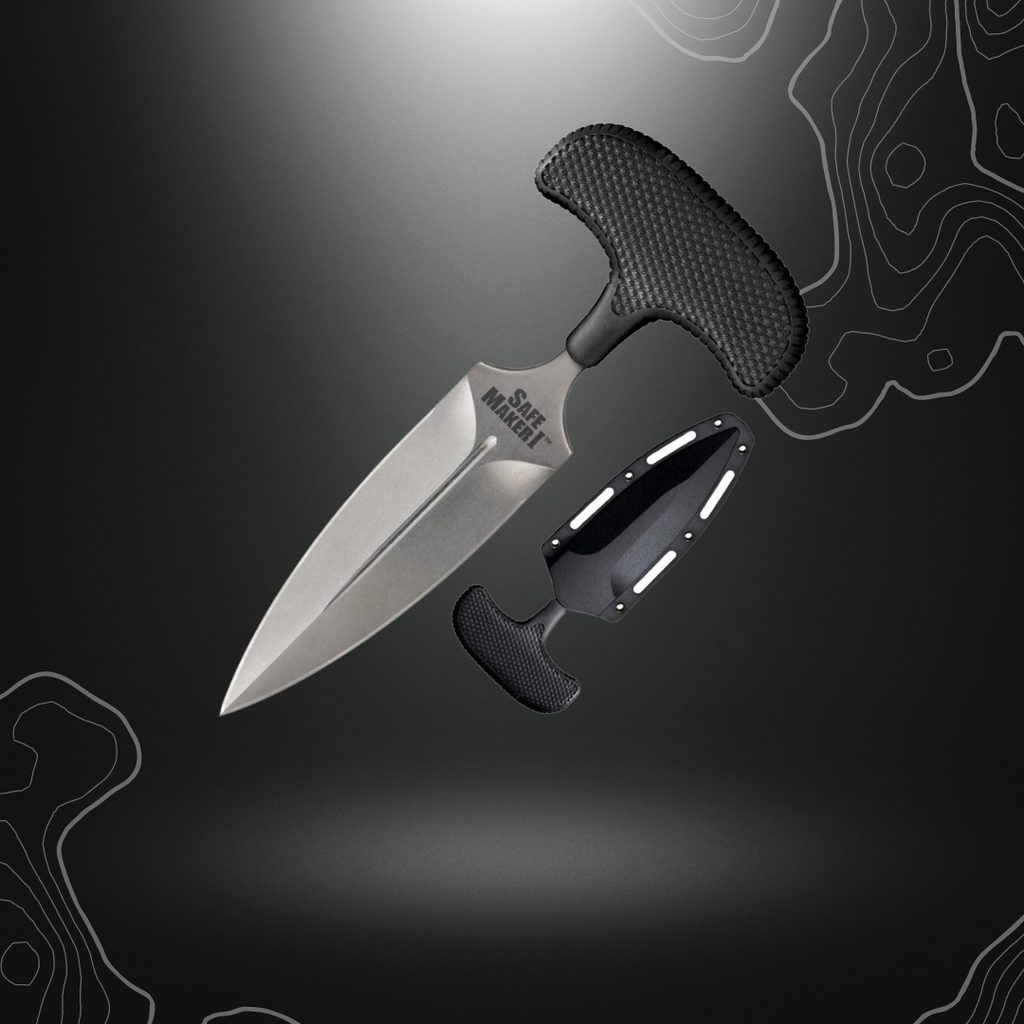 Push Dagger Safe Maker I de la marque Cold Steel, fabriqué en acier inoxydable japonais AUS8 et doté d'une poignée en Kray-Ex texturé pour une prise en main confortable