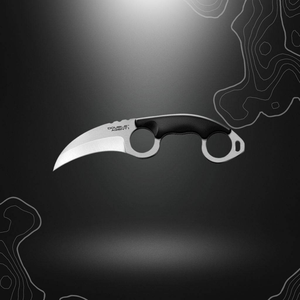 Couteau de cou Karambit Double Agent I Cold Steel avec poignée à double anneau et lame en acier AUS-8