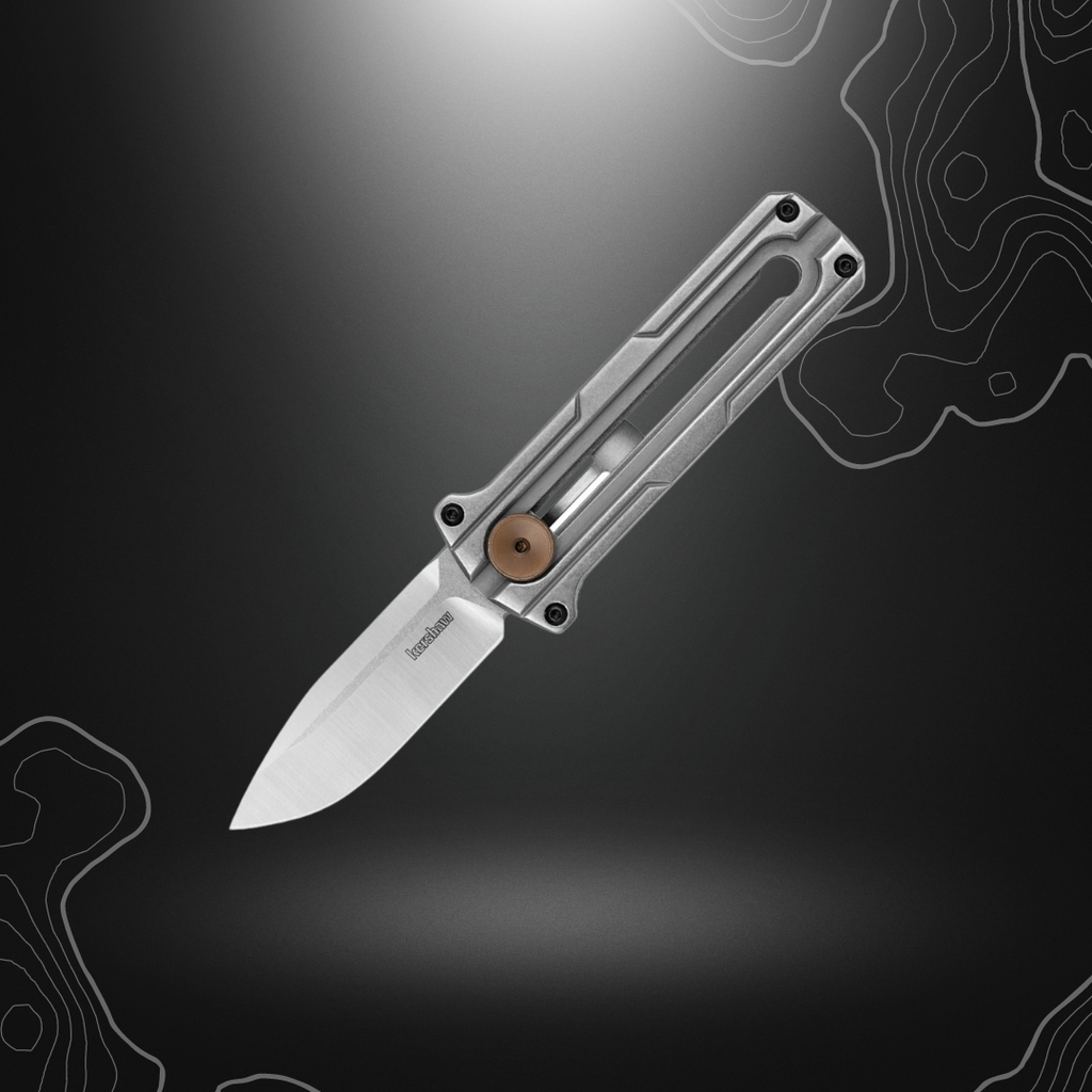 Kershaw Cybernet KW2046 - Couteau pliant léger et minimaliste avec lame en acier D2, cadre ouvert et clip de ceinture pour un transport quotidien facile.