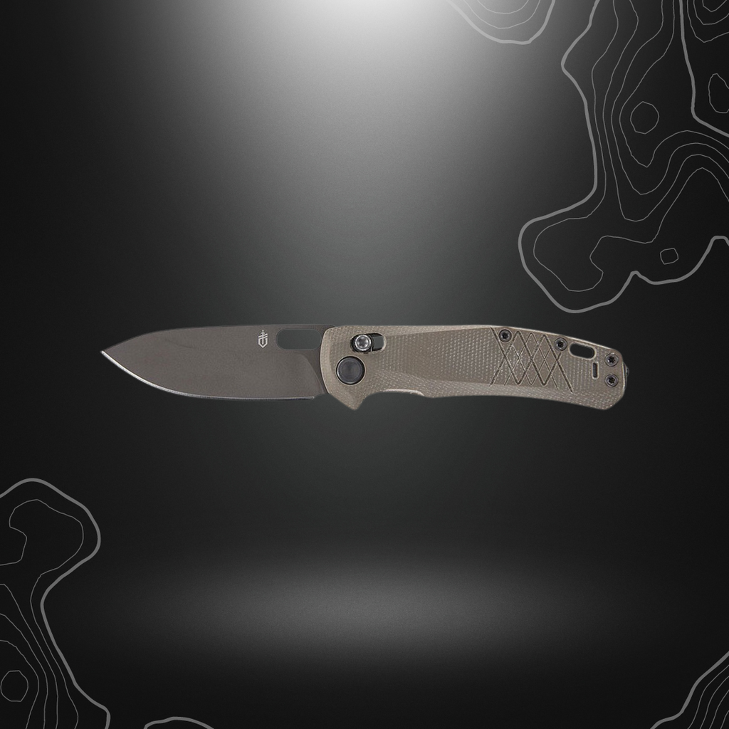 Couteau pliant Gerber Scout Micarta Brown avec lame en acier et manche marron texturé pour les aventures en plein air