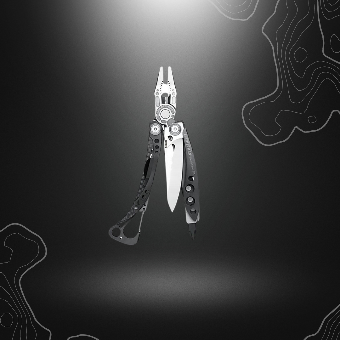 Outil multifonction Skeletool CX Leatherman avec lame en acier inoxydable, pinces, porte-embouts, coupe-fil et fonctionnalités d'une main