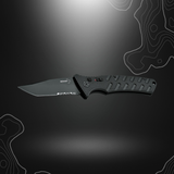 Automatique couteau pliant Strike Tanto noir de Böker Plus avec lame en acier AUS-8 et poignée en aluminium
