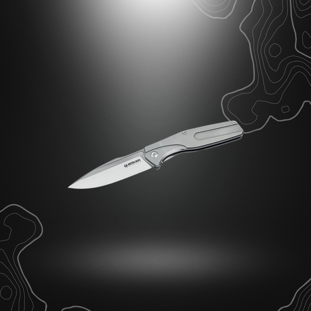 Image du couteau pliant The Milled One Böker Magnum avec lame en acier inoxydable et manche sablé mat
