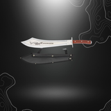 Machette coupe-coupe Albainox Dragon avec lame en acier 3Cr13MoV, manche en bois et motif de dragon crachant du feu
