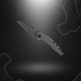 Kershaw Sanctum, couteau pliant avec lame pointue BlackWash en acier, manche en acier inoxydable et fini PVD gris pour une utilisation quotidienne polyvalente et fiable