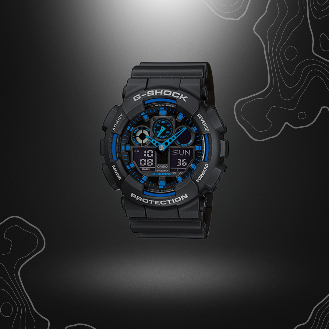 MONTRE G-SHOCK GA-100 NOIR/BLEU | CASIO