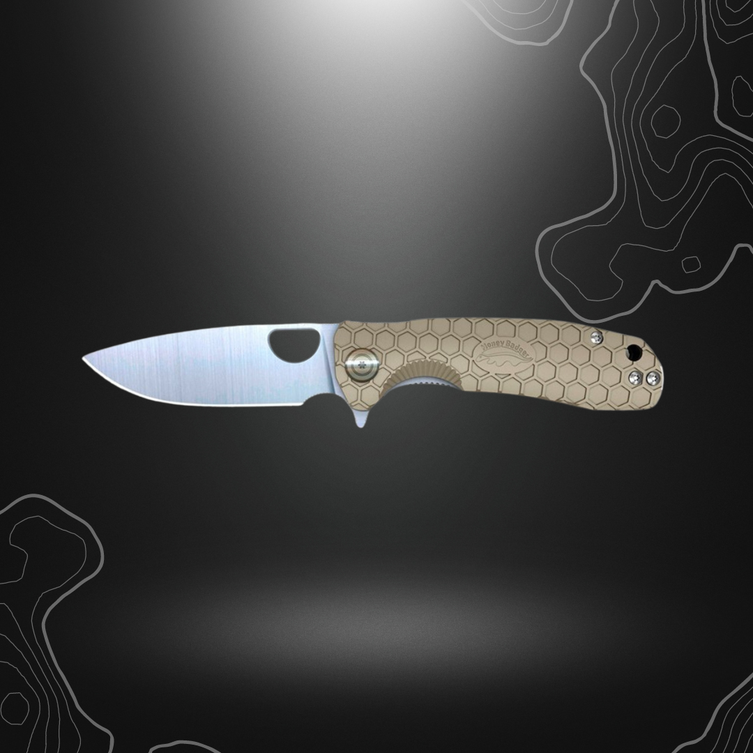 COUTEAU PLIANT FLIPPER TAN LARGE | HONEY BADGER