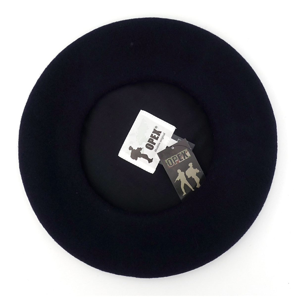 Beret alpin bleu marine 100% laine, sans doublure, diamètre de 31 cm