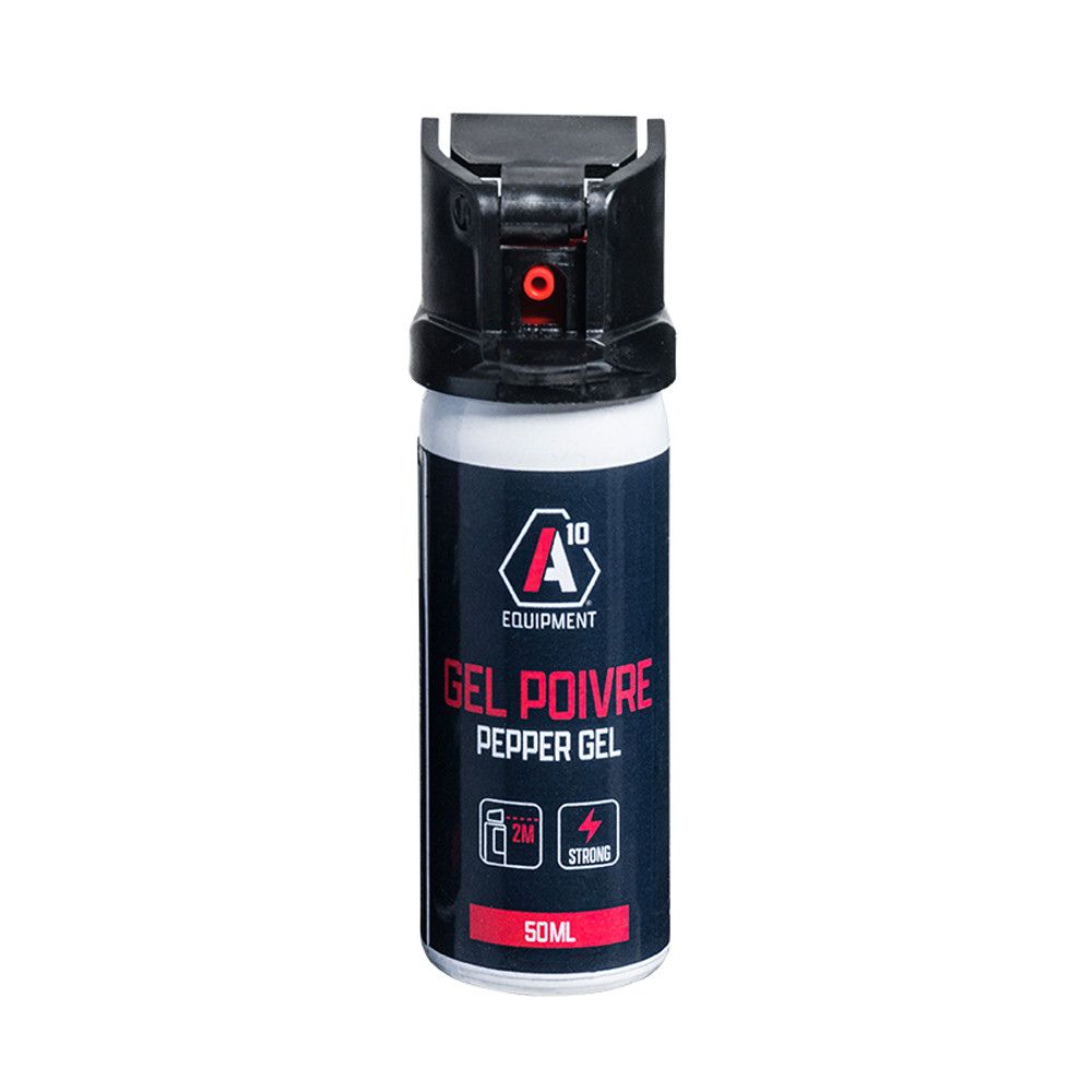 Aérosol lacrymogène anti-agression au gel de poivre 50ml de A10 Equipment