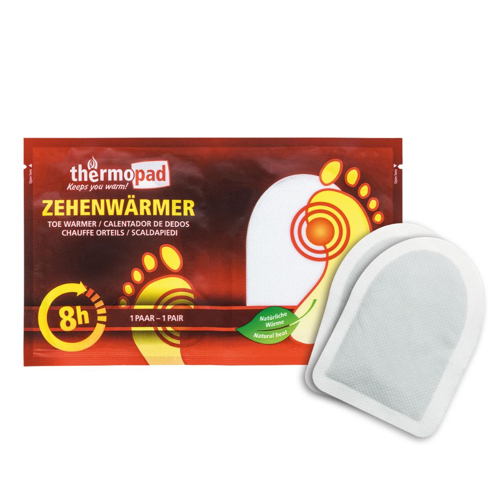 Chauffe-orteils Thermopad ultra-fins activés par l'air pour garder les pieds au chaud jusqu'à 8 heures, à coller sur les chaussettes, vendus en paire.