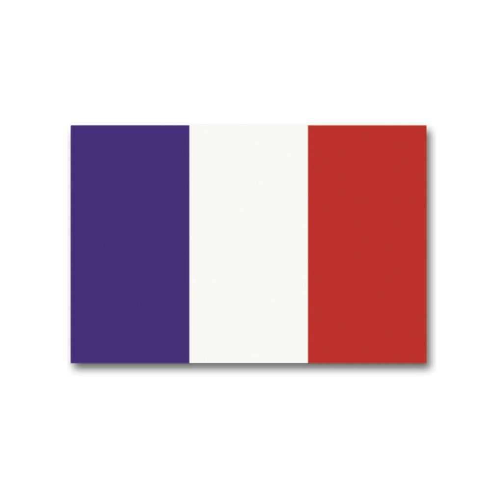 Alt tag : Drapeau de la France de 90 x 150 cm fabriqué en 100% polyester par Miltec, équipé de deux œillets en métal pour l'accrocher